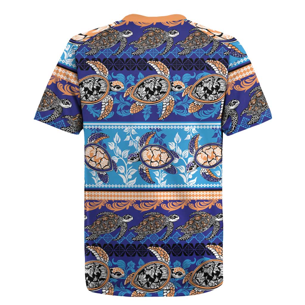 Hawaii Turtles Pattern Special Blue Rugby Jersey - Polynesian Pride