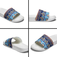 Hawaii Turtles Pattern Special Blue Slide Sandals - Polynesian Pride