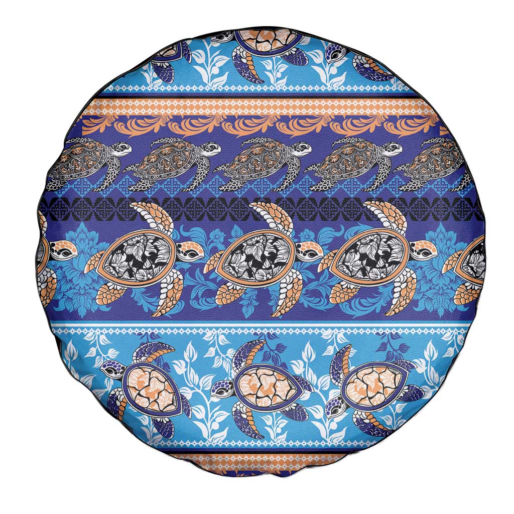 Hawaii Turtles Pattern Special Blue Spare Tire Cover - Polynesian Pride
