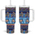 Hawaii Turtles Pattern Special Blue Tumbler With Handle - Polynesian Pride