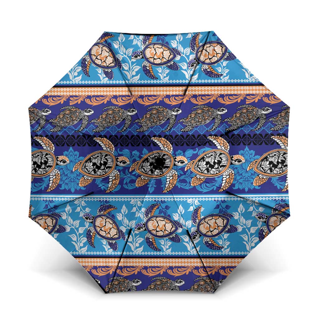 Hawaii Turtles Pattern Special Blue Umbrella - Polynesian Pride