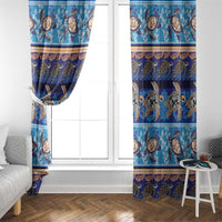Hawaii Turtles Pattern Special Blue Window Curtain - Polynesian Pride
