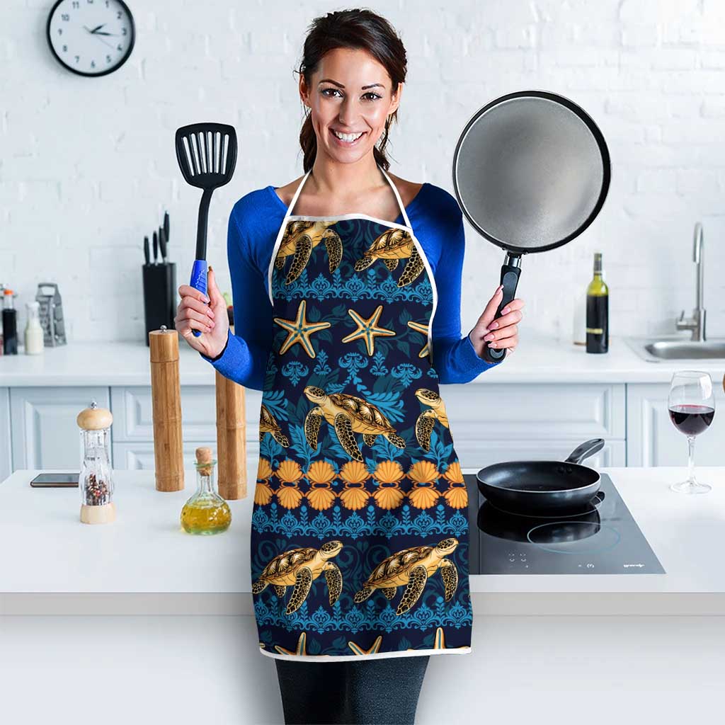 Hawaii Turtles Starfish Unique Pattern Apron - Polynesian Pride