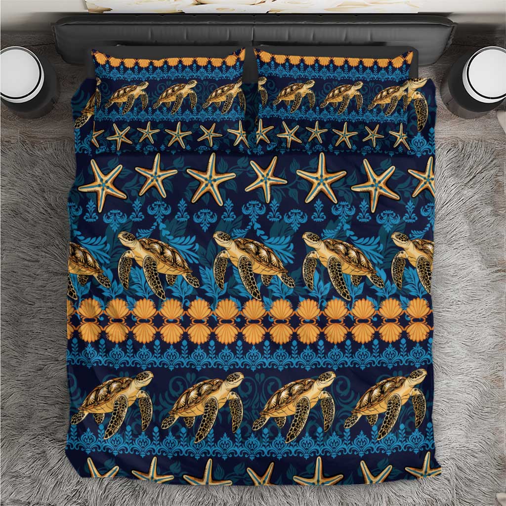 Hawaii Turtles Starfish Unique Pattern Bedding Set - Polynesian Pride