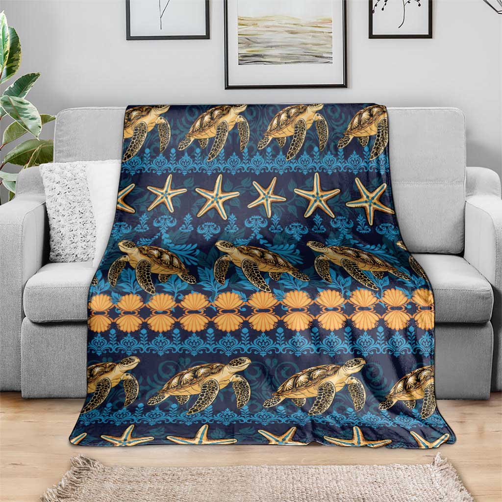 Hawaii Turtles Starfish Unique Pattern Blanket - Polynesian Pride