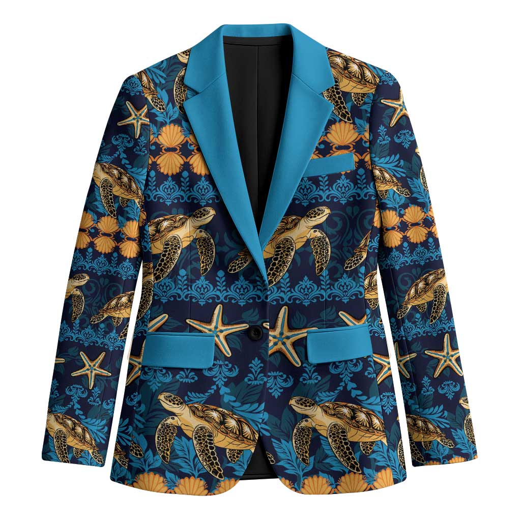 Hawaii Turtles Starfish Unique Pattern Blazer - Polynesian Pride