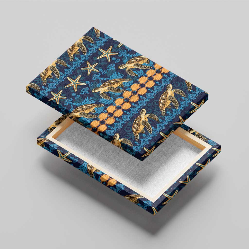 Hawaii Turtles Starfish Unique Pattern Canvas Wall Art - Polynesian Pride