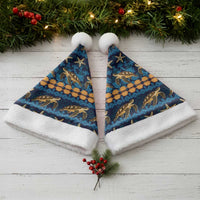 Hawaii Turtles Starfish Unique Pattern Christmas Santa Hat - Polynesian Pride