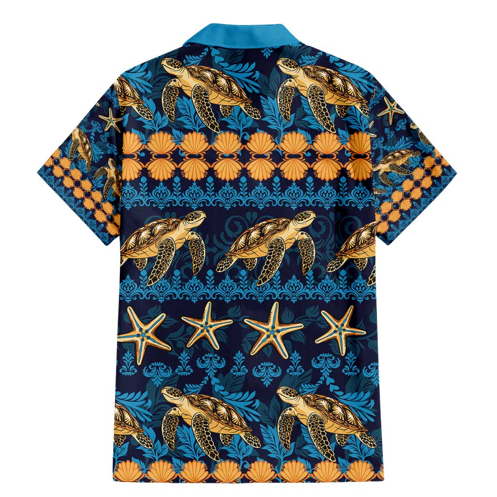 Hawaii Turtles Starfish Unique Pattern Family Matching Mermaid Dress and Hawaiian Shirt - Polynesian Pride