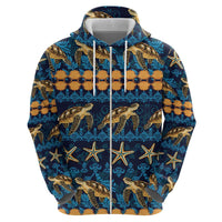 Hawaii Turtles Starfish Unique Pattern Hoodie - Polynesian Pride