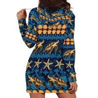 Hawaii Turtles Starfish Unique Pattern Hoodie Dress - Polynesian Pride