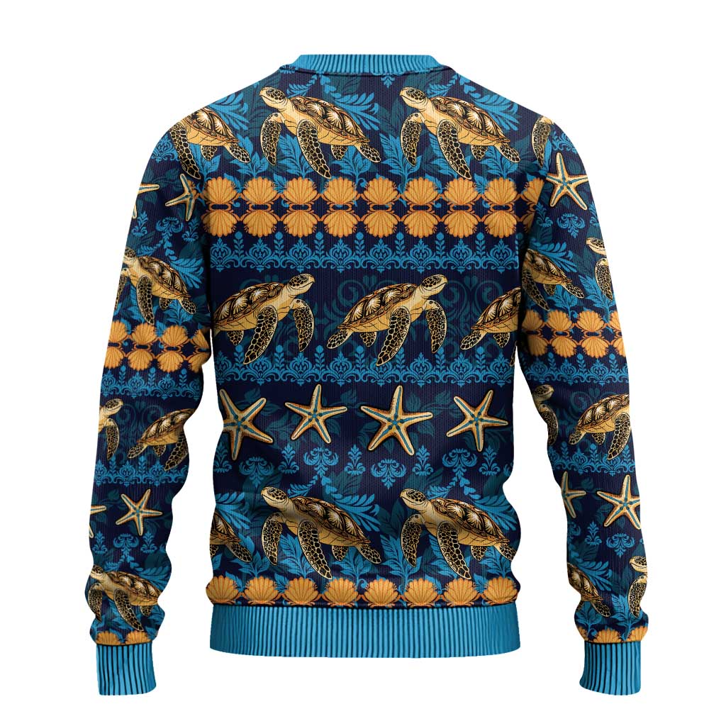 Hawaii Turtles Starfish Unique Pattern Ugly Christmas Sweater - Polynesian Pride