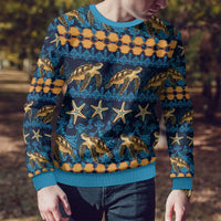 Hawaii Turtles Starfish Unique Pattern Ugly Christmas Sweater - Polynesian Pride