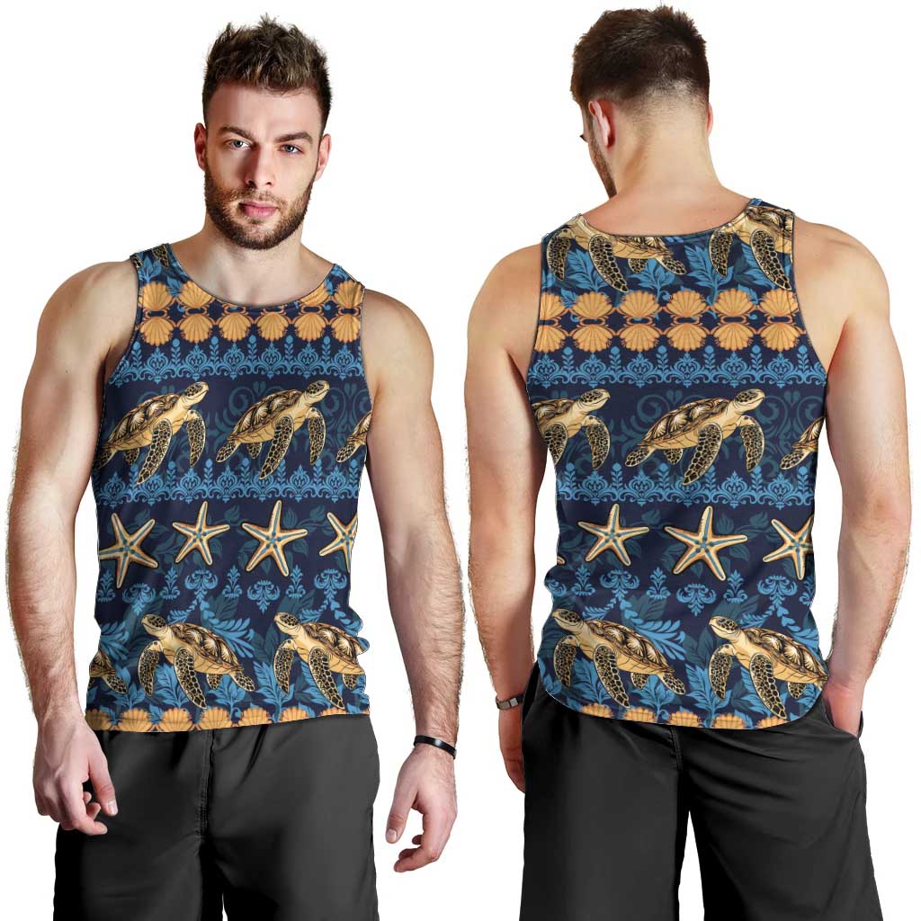 Hawaii Turtles Starfish Unique Pattern Men Tank Top - Polynesian Pride
