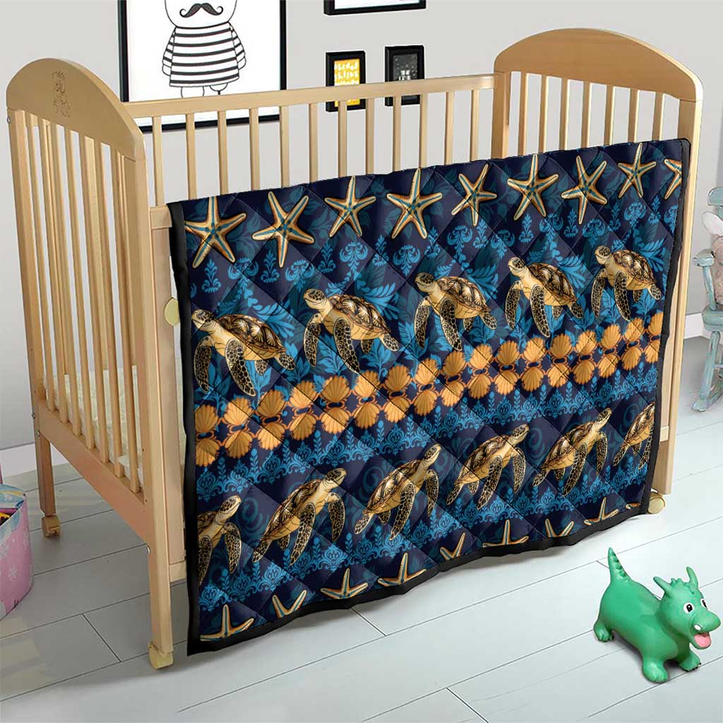 Hawaii Turtles Starfish Unique Pattern Quilt - Polynesian Pride