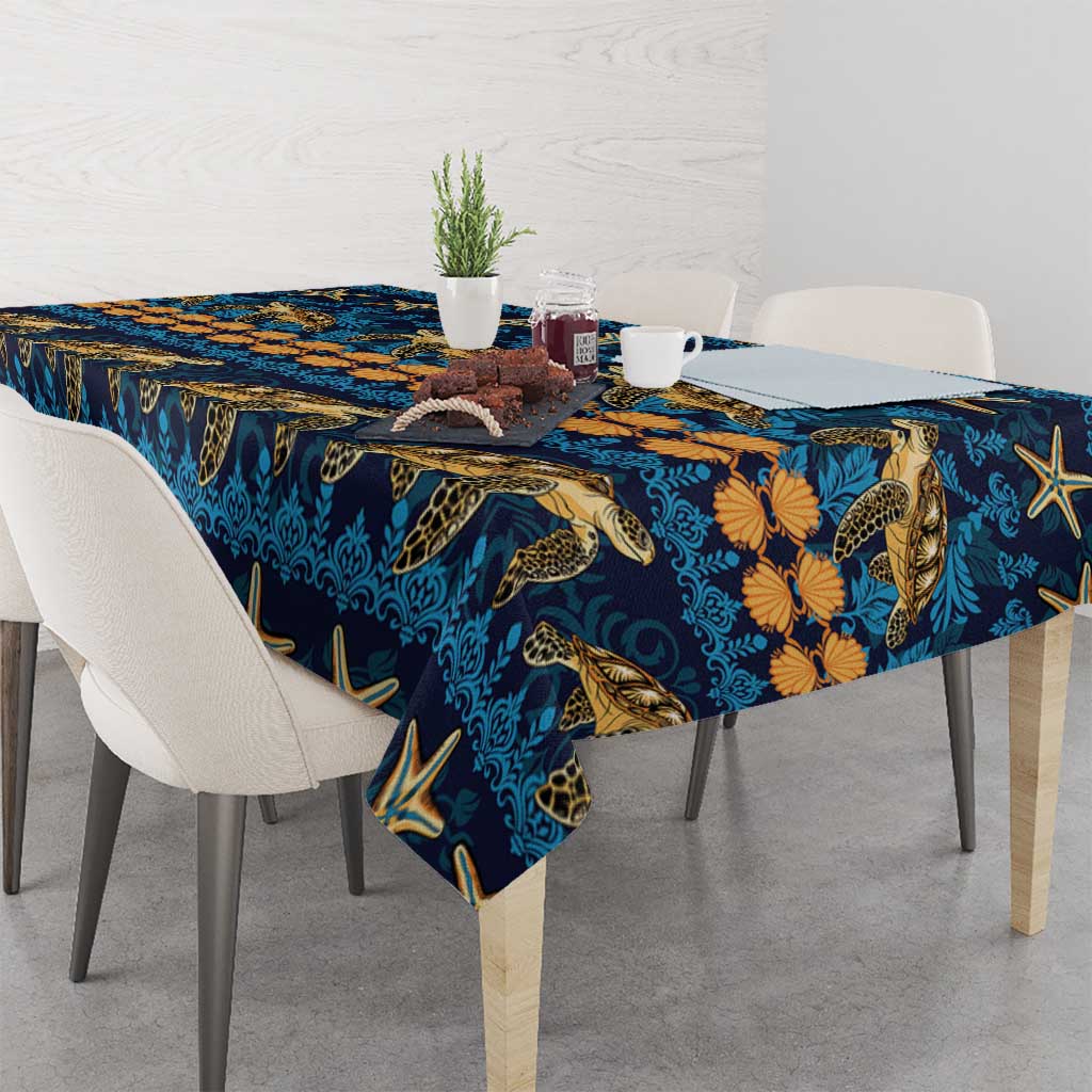 Hawaii Turtles Starfish Unique Pattern Tablecloth - Polynesian Pride