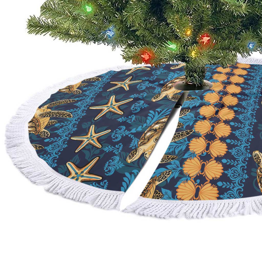 Hawaii Turtles Starfish Unique Pattern Tree Skirt - Polynesian Pride