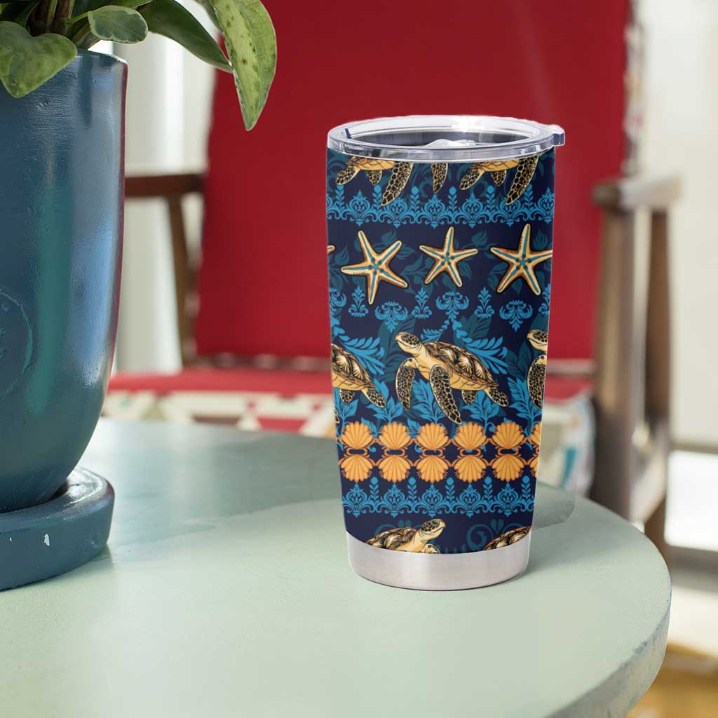 Hawaii Turtles Starfish Unique Pattern Tumbler Cup - Polynesian Pride