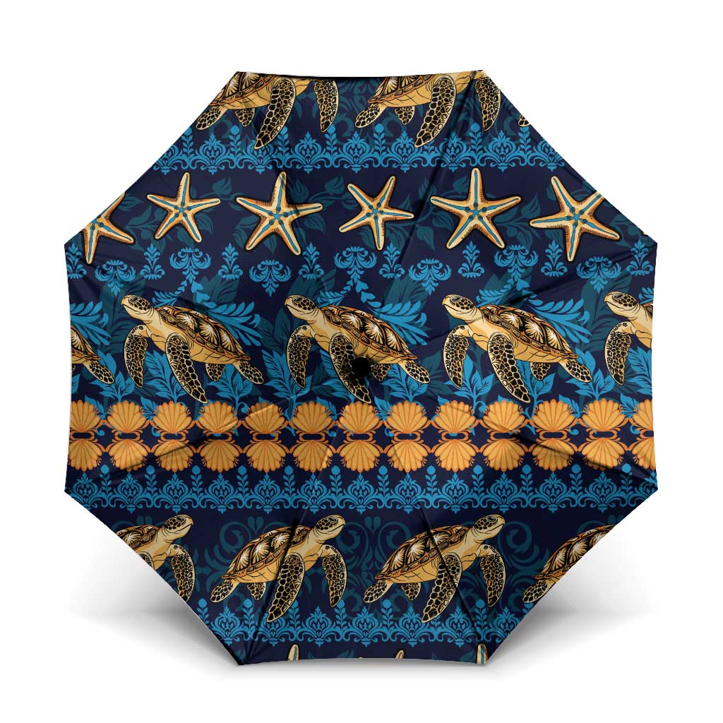 Hawaii Turtles Starfish Unique Pattern Umbrella - Polynesian Pride
