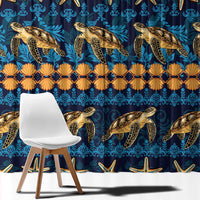 Hawaii Turtles Starfish Unique Pattern Window Curtain - Polynesian Pride