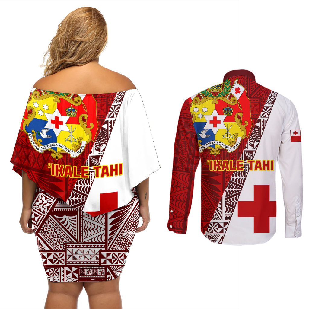 tonga-rugby-couples-matching-off-shoulder-short-dress-and-long-sleeve-button-shirts-tongan-go-2023-world-cup