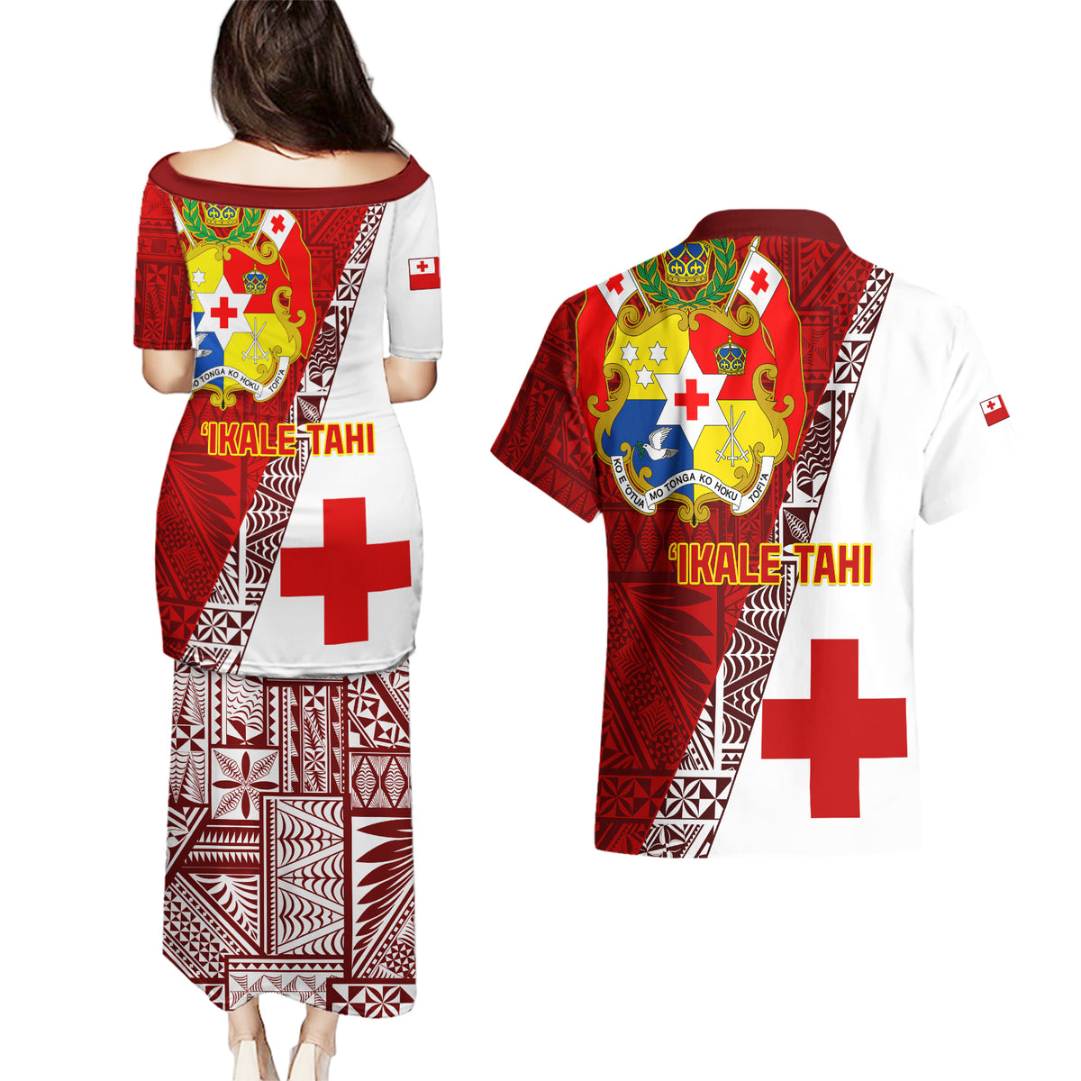 tonga-rugby-couples-matching-puletasi-dress-and-hawaiian-shirt-tongan-go-2023-world-cup