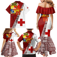 Custom Tonga Rugby Family Matching Mermaid Dress and Hawaiian Shirt Tongan Go 2023 World Cup LT01 - Polynesian Pride