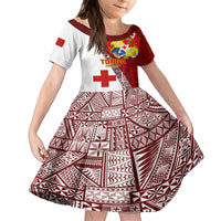 Custom Tonga Rugby Kid Short Sleeve Dress Tongan Go 2023 World Cup LT01 KID Red - Polynesian Pride