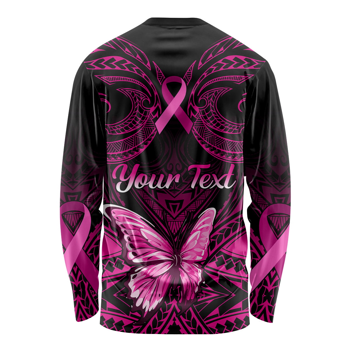 personalised-pink-out-long-sleeve-shirt-breast-cancer-awareness-polynesian-pattern-black-version