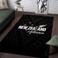 Football New Zealand Area Rug Aotearoa United Black Version LT01 Black - Polynesian Pride