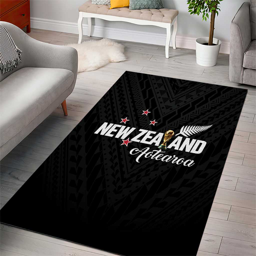 Football New Zealand Area Rug Aotearoa United Black Version LT01 - Polynesian Pride