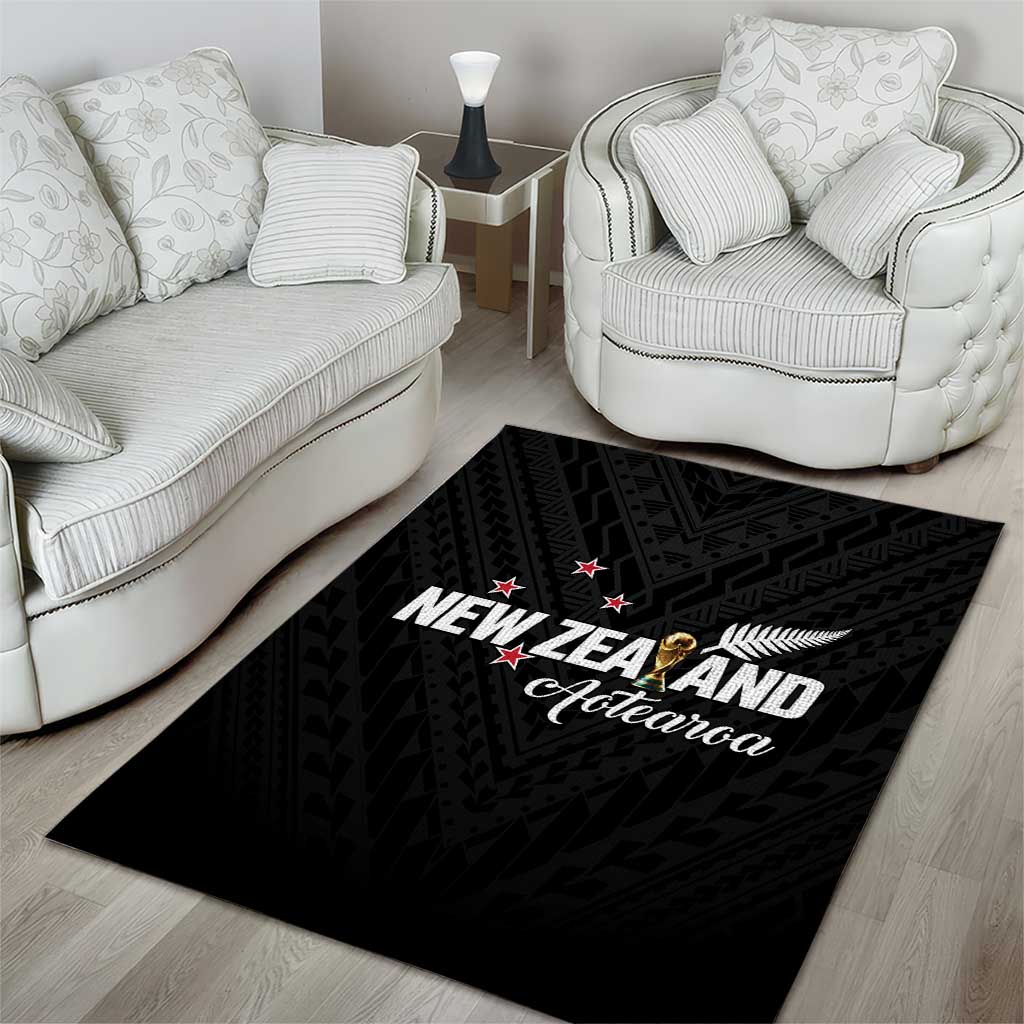 Football New Zealand Area Rug Aotearoa United Black Version LT01 - Polynesian Pride