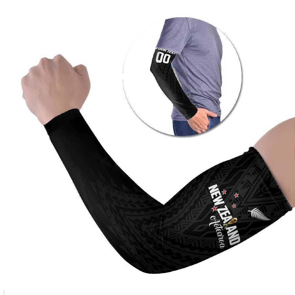 Custom Football New Zealand Arm Sleeves Aotearoa United Black Version - Polynesian Pride