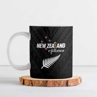 Custom Football New Zealand Ceramic Mug Aotearoa United Black Version LT01 Black - Polynesian Pride