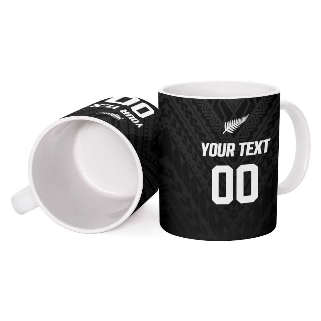 Custom Football New Zealand Ceramic Mug Aotearoa United Black Version LT01 - Polynesian Pride