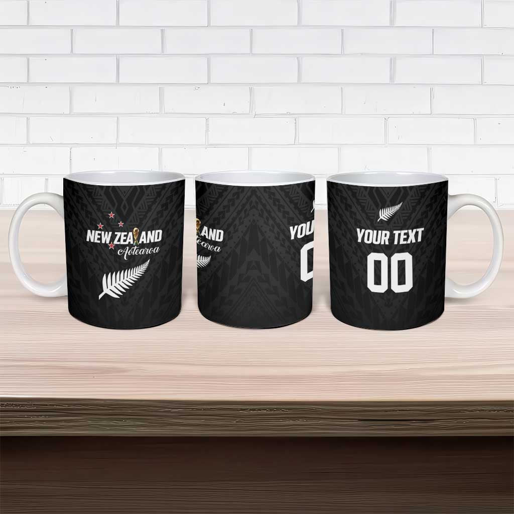 Custom Football New Zealand Ceramic Mug Aotearoa United Black Version LT01 - Polynesian Pride