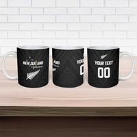 Custom Football New Zealand Ceramic Mug Aotearoa United Black Version LT01 - Polynesian Pride