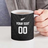 Custom Football New Zealand Ceramic Mug Aotearoa United Black Version LT01 - Polynesian Pride