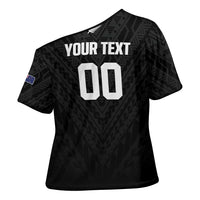 Custom Football New Zealand Cross Shoulder Shirt Aotearoa United Black Version LT01 - Polynesian Pride