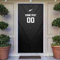 Custom Football New Zealand Door Cover Aotearoa United Black Version LT01 Black - Polynesian Pride