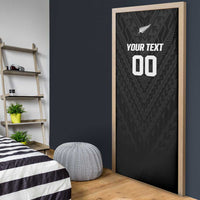 Custom Football New Zealand Door Cover Aotearoa United Black Version LT01 - Polynesian Pride