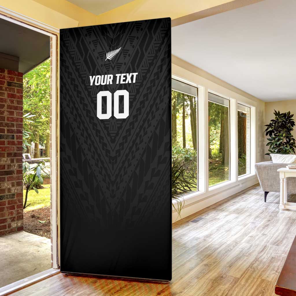 Custom Football New Zealand Door Cover Aotearoa United Black Version LT01 - Polynesian Pride