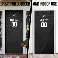 Custom Football New Zealand Door Cover Aotearoa United Black Version LT01 - Polynesian Pride