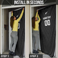 Custom Football New Zealand Door Cover Aotearoa United Black Version LT01 - Polynesian Pride
