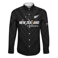 Custom Football New Zealand Family Matching Off Shoulder Maxi Dress and Hawaiian Shirt Aotearoa United Black Version - Polynesian Pride
