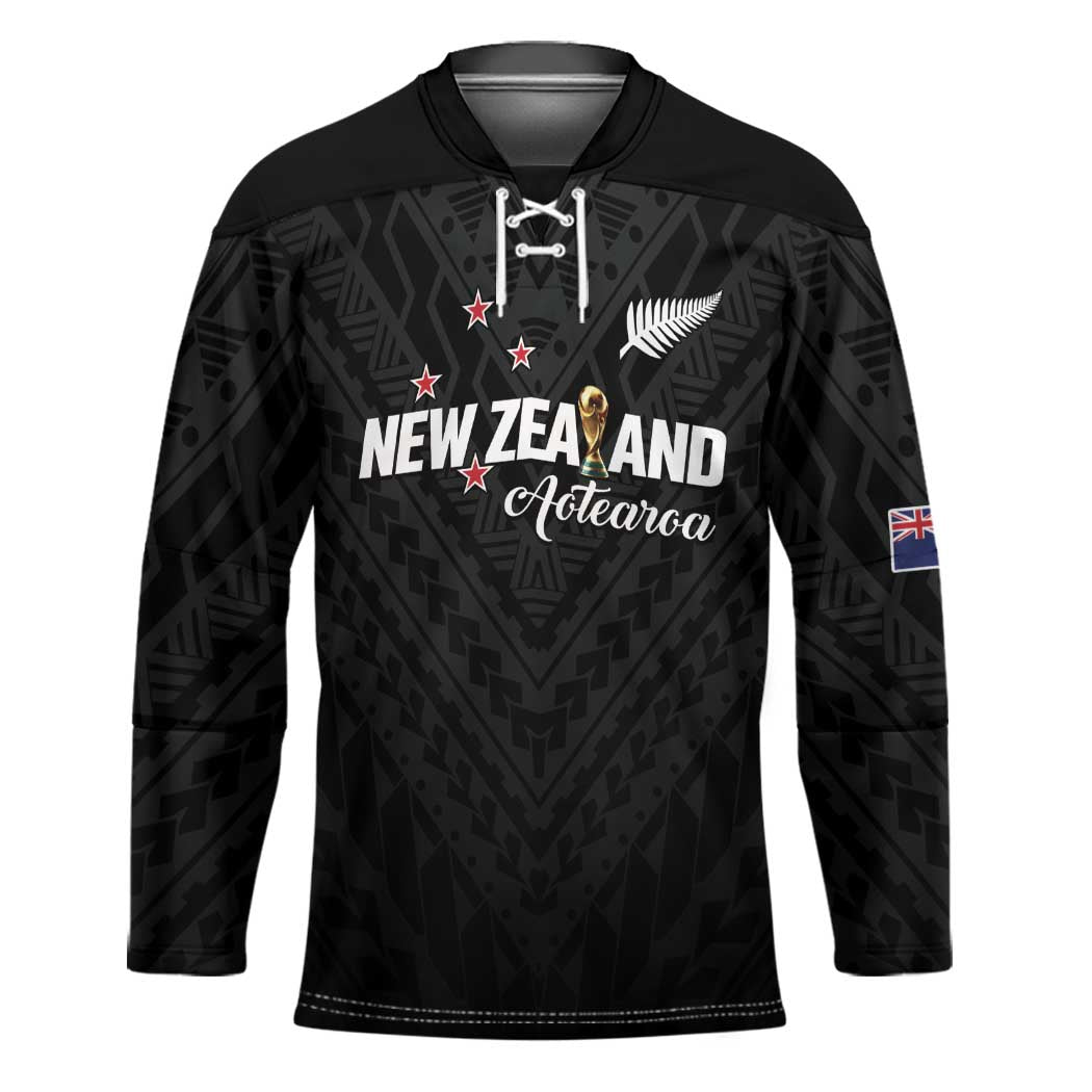Custom Football New Zealand Hockey Jersey Aotearoa United Black Version - Polynesian Pride