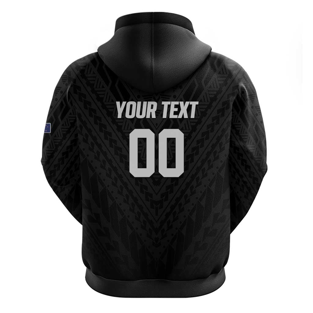 Custom Football New Zealand Hoodie Aotearoa United Black Version - Polynesian Pride