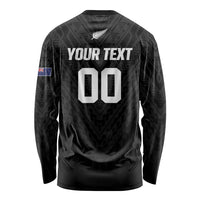 Custom Football New Zealand Long Sleeve Shirt Aotearoa United Black Version LT01 - Polynesian Pride