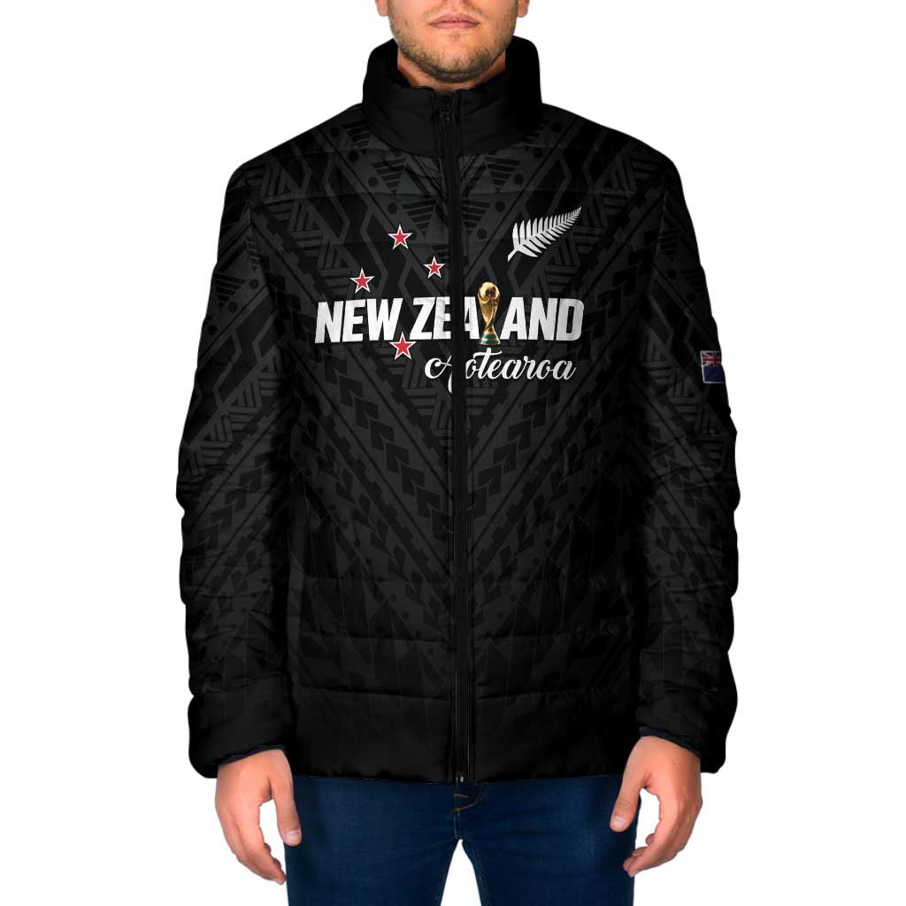 Custom Football New Zealand Padded Jacket Aotearoa United Black Version LT01 Men Black - Polynesian Pride