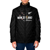 Custom Football New Zealand Padded Jacket Aotearoa United Black Version LT01 Men Black - Polynesian Pride